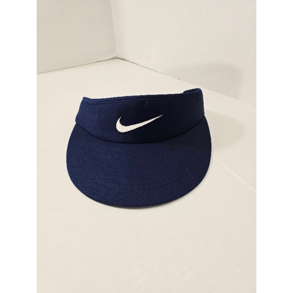 Nike Golf Visor Unisex Navy Blue Excellent Vintage Embroidered Swoosh Hat